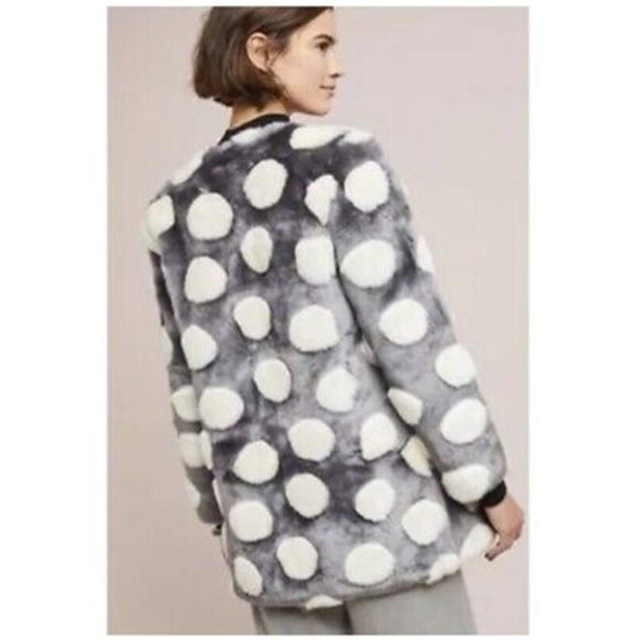 NWT- Ett:twa x Anthropologie The Bubbles Faux Fur Coat - L - Picture 4 of 4